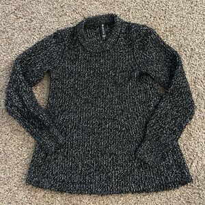 Athleta Sierra Wool Black Marl Crewneck Sweater Size S